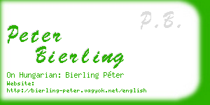 peter bierling business card