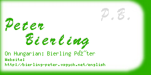 peter bierling business card